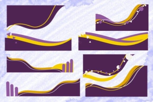 Abstract Yellow Purple Wave Design Guide
