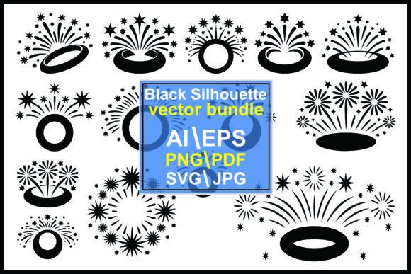 Black Fireworks and Starburst Graphic: A Practical Asset for Modern Design