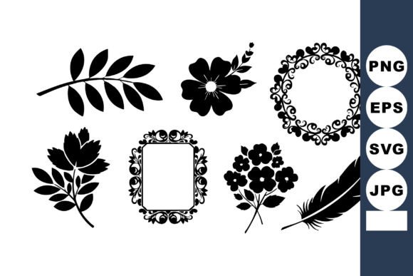 Black Floral Elements & Ornamental Frames