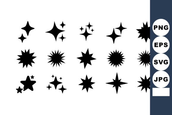 Black Star Shapes Collection: Versatile Vector Design Assets
