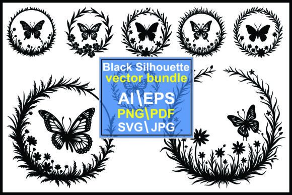 Butterfly Floral Wreath Frame Vector Set: A Practical Design Resource