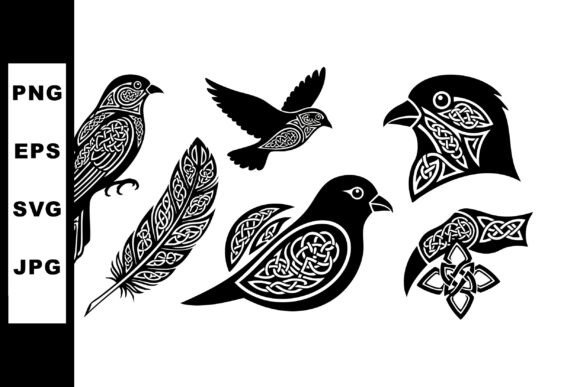 Celtic Birds Feather Tribal Design: Integrating Ancient Symbolism into Modern Vector Art