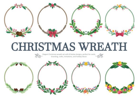 Christmas Floral Wreath Set Collection