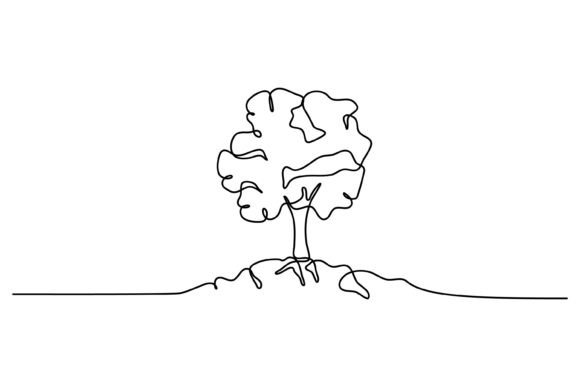 Continuous Line Design of Trees: A Minimalist Guide