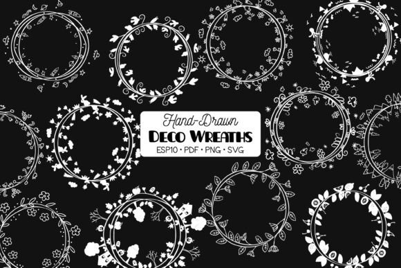 Deco Wreaths White Round Frame: Elevating Modern Digital Design with Versatile Seasonal Art