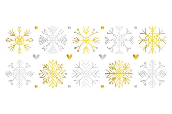 Elevate Designs with Gold & Silver Snowflakes