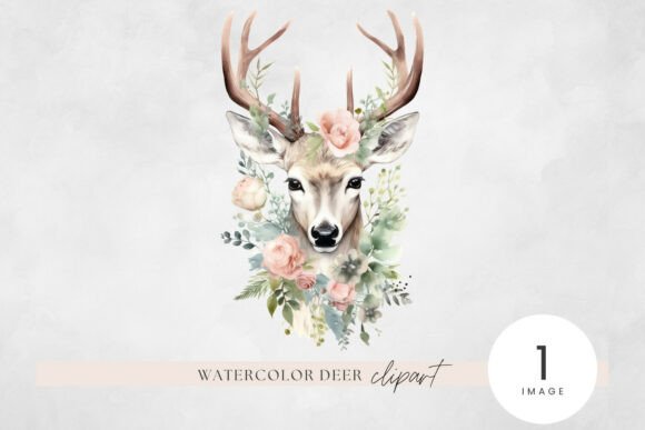 Elevating Gentle Aesthetics: The Strategic Value of Floral Deer Watercolor Clipart in Modern Design