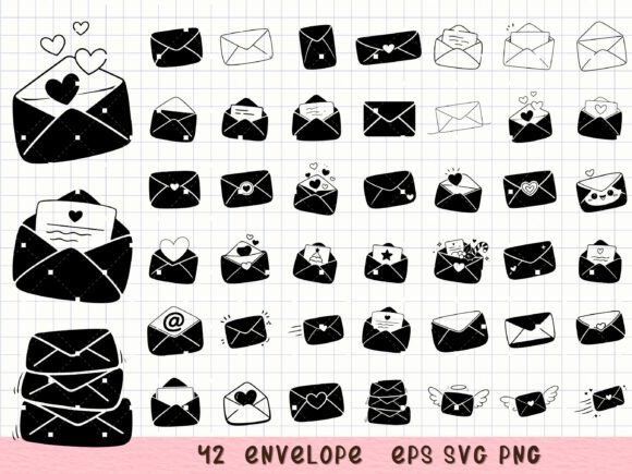 Envelope SVG Bundle Love Letter Clipart for Creators
