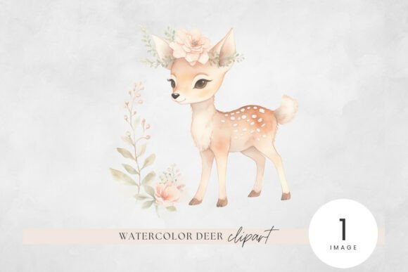 Evaluating Floral Antler Deer Watercolor Clipart for Professional Design Projects