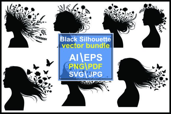 Evaluating the Beautiful Girl with Flowers Hair Vector for Design Projects