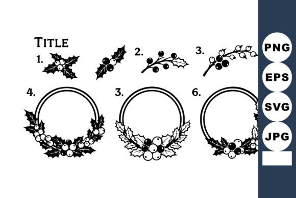 Holly Berry Vector Illustrations with Ci