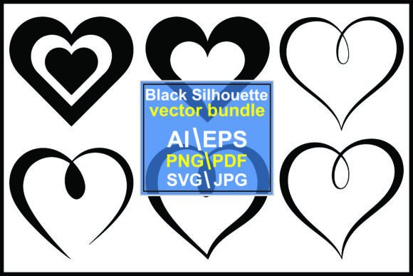 Integrating Black Heart Shapes on White Background into Professional Design Workflows