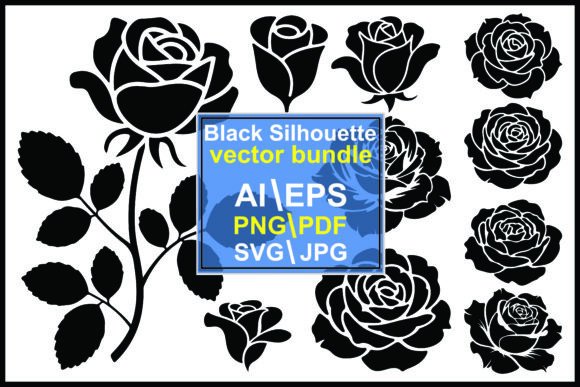 Mastering Digital Design: The Power of a Rose Flower Silhouette Vector Set