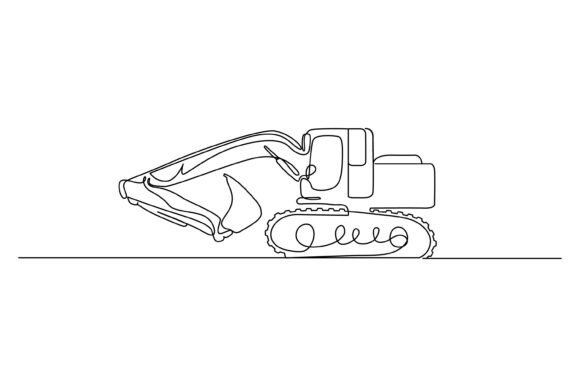 Mastering the Single Stroke: The Power of Continuous Line Excavator Illustrations