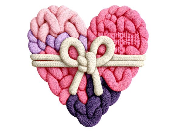 Mastering the Use of Knitted Heart with Bow PNG for Professional Designs