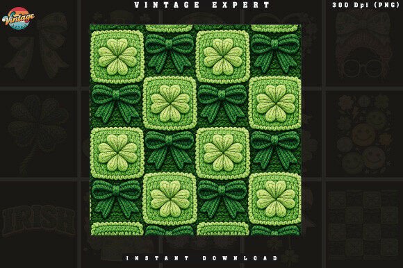 Mastering Your St. Patrick's Day Designs with the Irish Crochet Shamrock Tile Pattern PNG