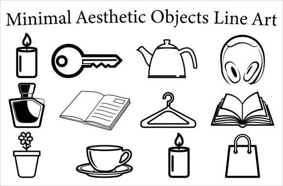 Minimal Aesthetic Objects Line Art: Elevating Design Through Subtle Symbolism