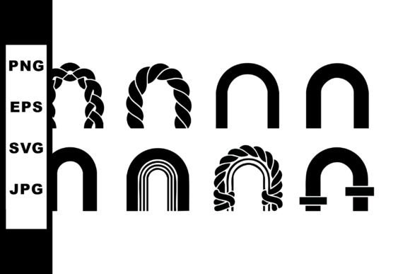 Set of Black Simple and Stylized Arch Shapes for Modern Design