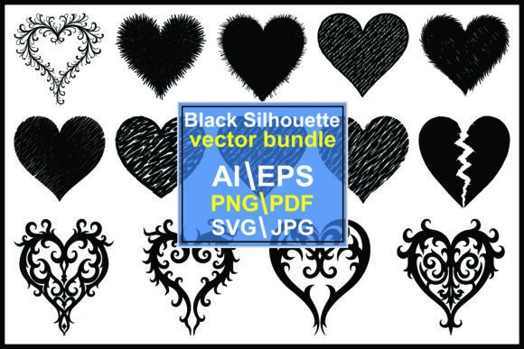 Silhouette Heart Shapes for Valentine’s Day