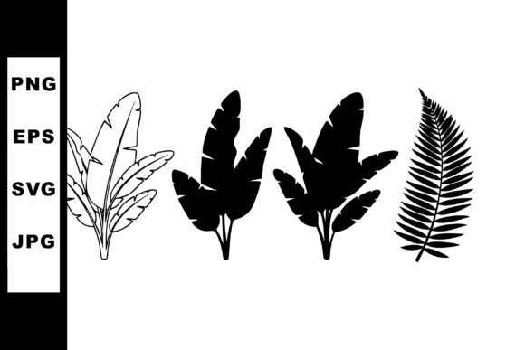 Tropical Banana and Palm Leaves Silhouet: A Versatile Design Resource for Modern Creators