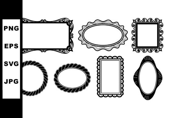 Vintage Ornamental Frame Border Set with Classic Black Design Elements