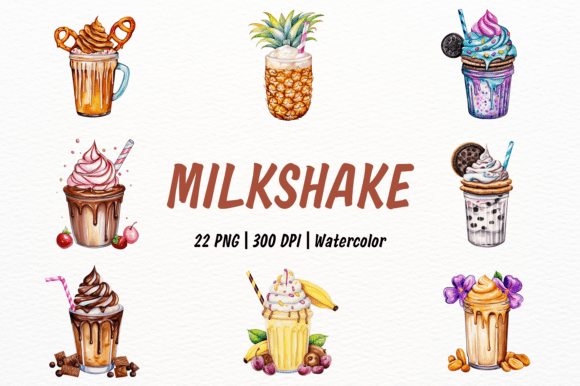 Watercolor Tasty Milkshake Dessert: A Sweet Asset for Modern Creators